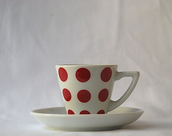 King of the Mountain Polka Dot Espresso Cup and Saucer