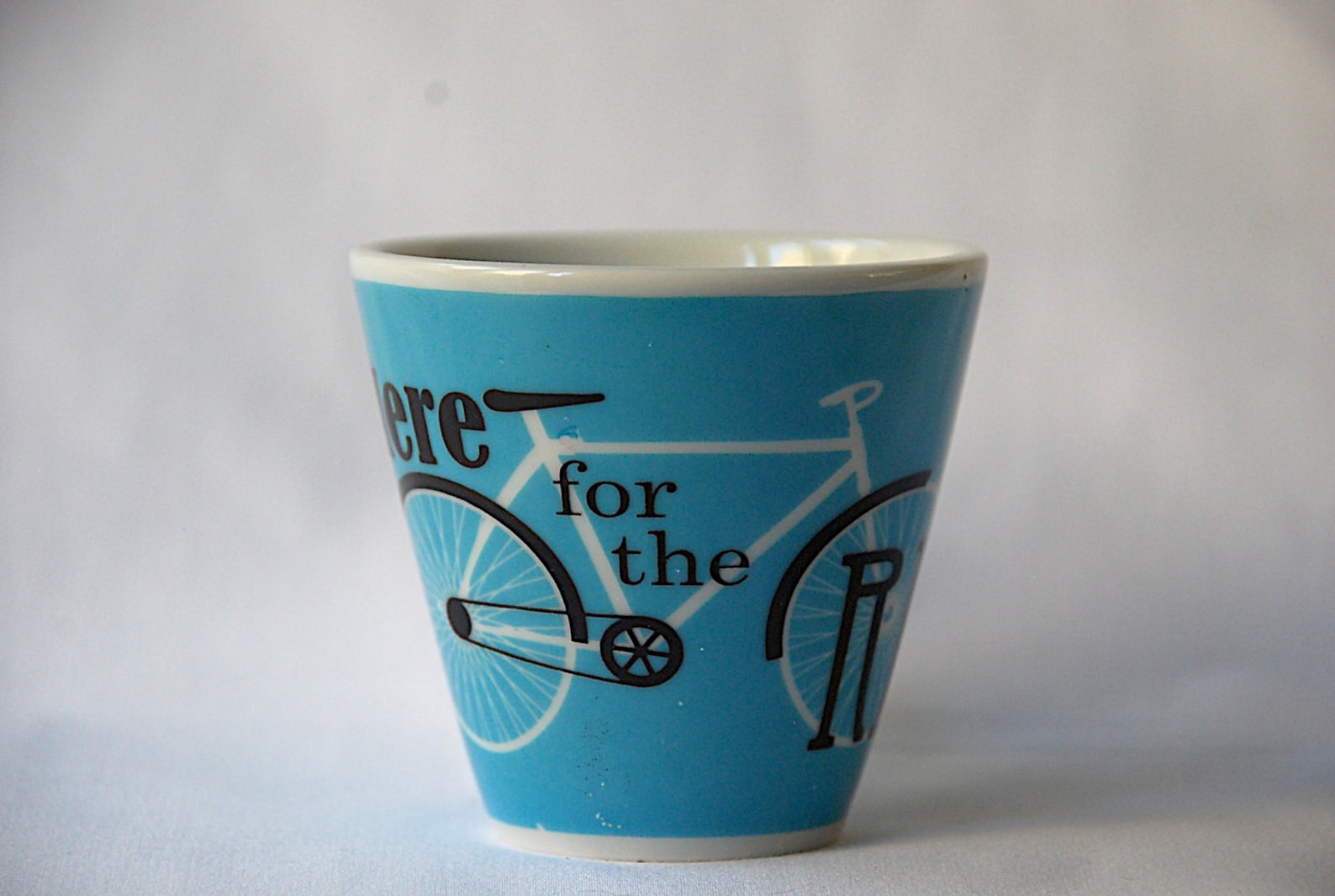 Classic Bike Espresso Cup and Saucer 'here for the Etsy