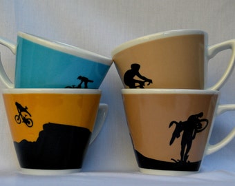 Set of 4 Cappuccino-sized Cups - Mud, Cobbles & Air