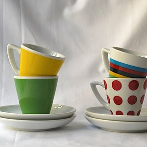 Tour de France Jersey Set of 4 Espresso Cups and Saucers image 2