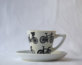 Iconic Bike Designs Espresso Cup and Saucer