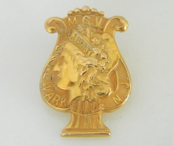 1915 German Liberty 10K Gold Pin Newark NJ Gewidme