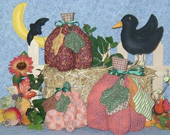 Instant download PATTERN, Soft-Sculpture Halloween/Fall Vignette - In the Pumpkin Patch
