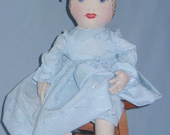 Instant download Pattern for a Vintage-style Cloth Doll with Embroidered Hair and Face