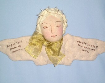 Angel Sent From Above...wallhanging cloth angel doll