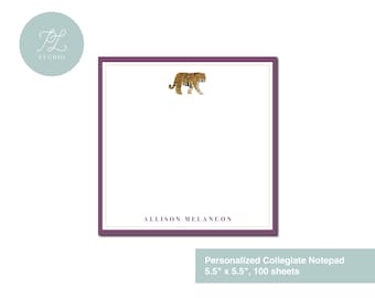 Personalized LSU Tigers Notepad | 5.5x5.5 Inches | 100 Tear Away Sheets | Personalized Graduation Gift | Personalized Birthday Gift