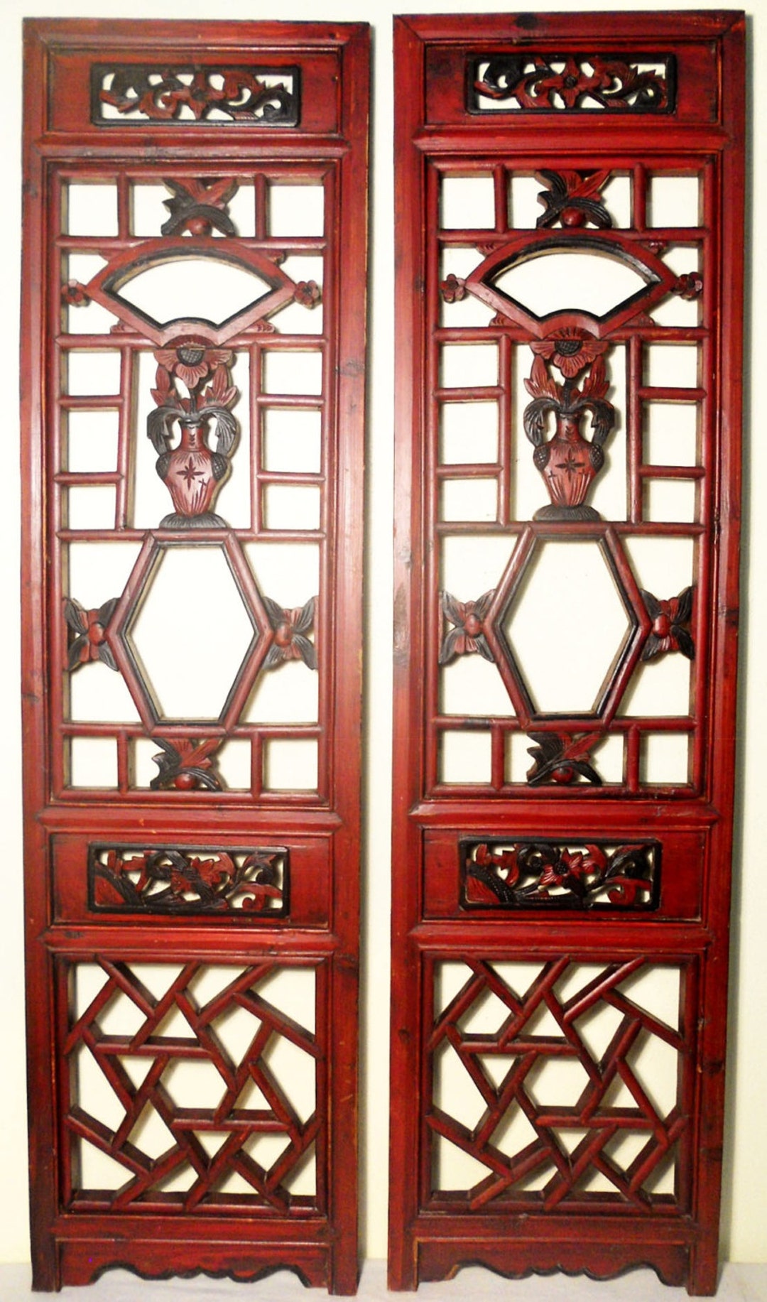 Antique Chinese Screen Panels 2525pair, Cunninghamia Wood Circa 18001849 We Offer Layaway Plan
