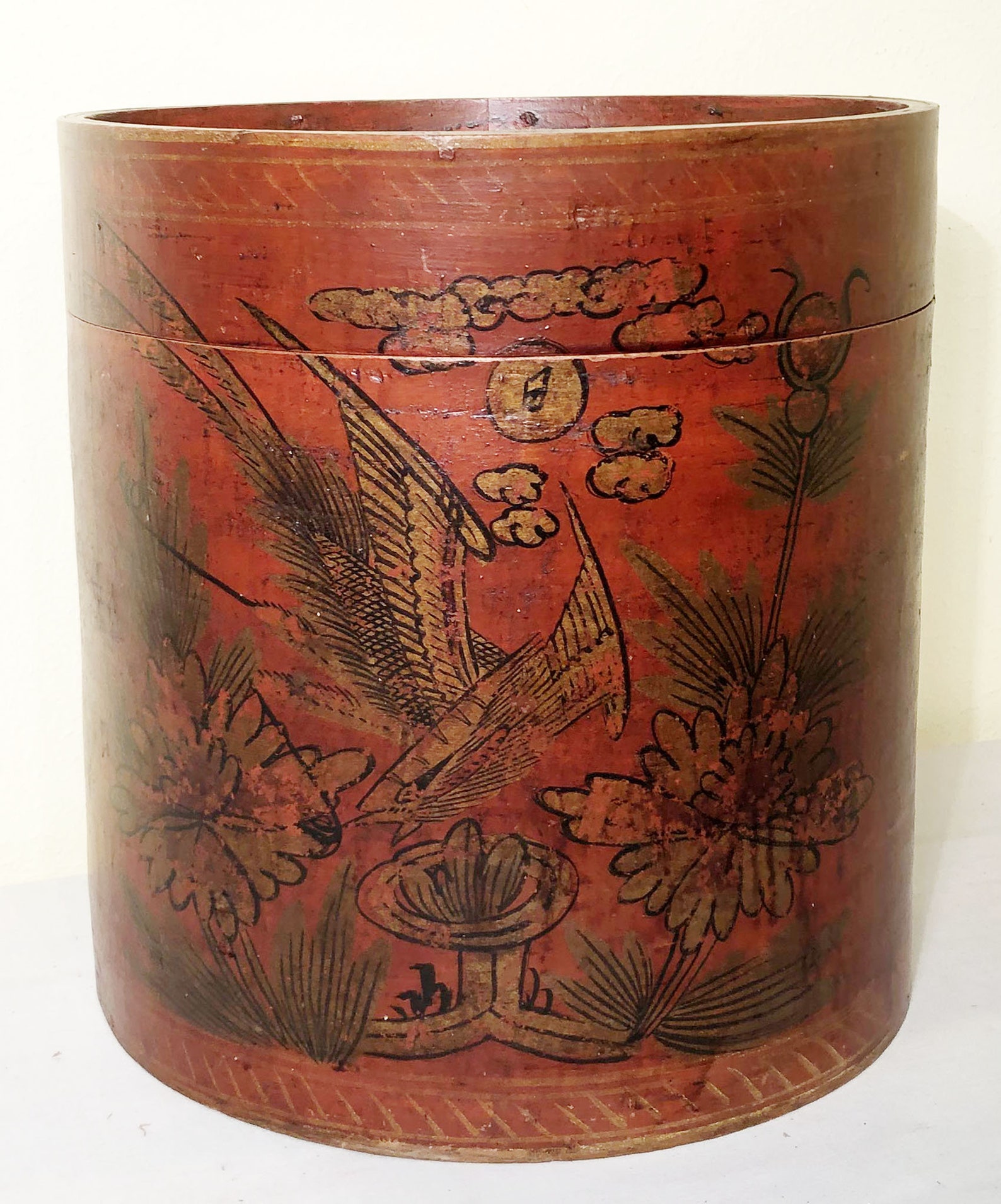 Antique Chinese Hat Box 3362 Circa 18501899 Etsy