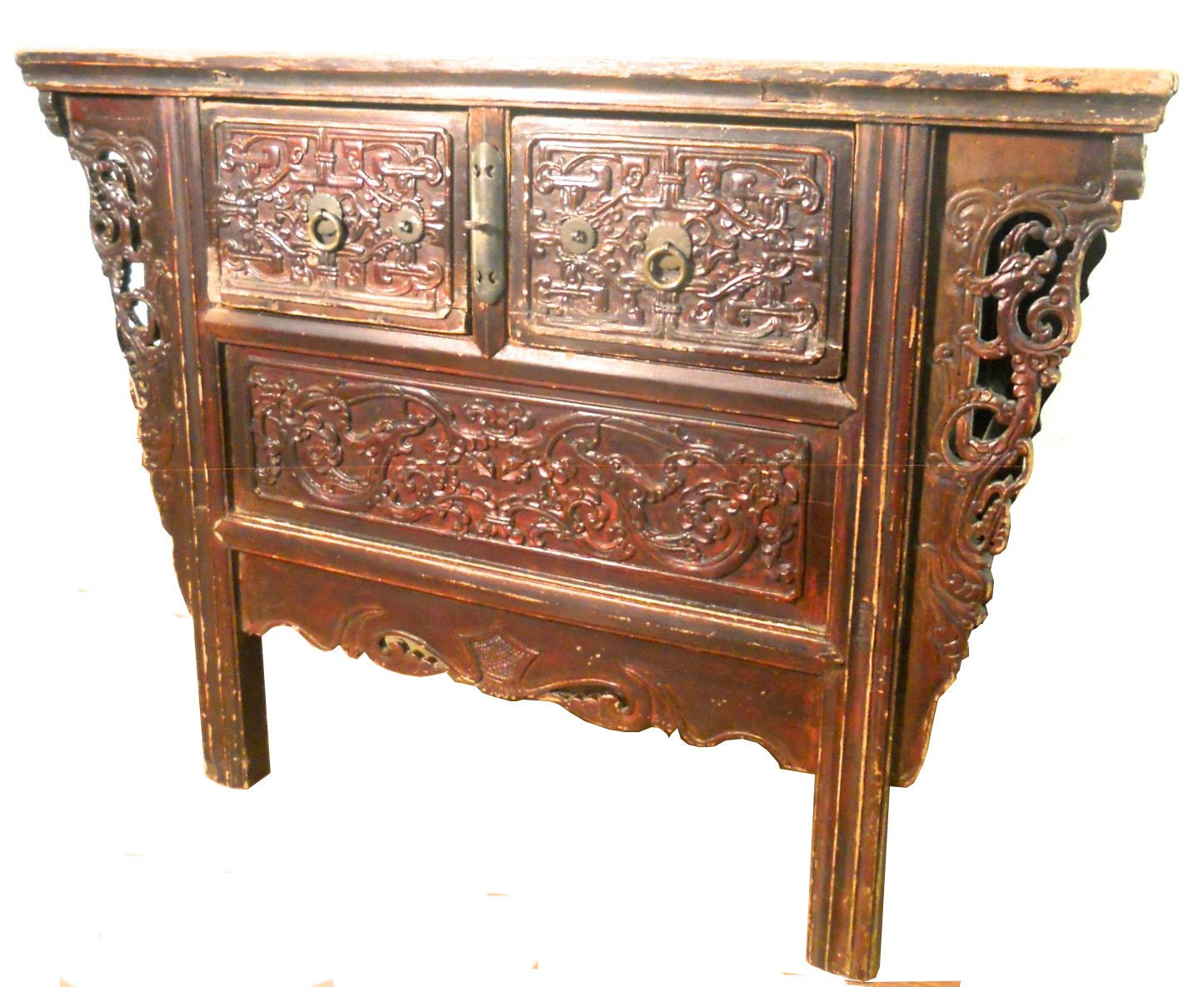 5 Drawer Cypress Wood Sideboard From Shanxi - 19thC 5 Drawer Cypress Wood Sideboard From Shanxi - 19thC