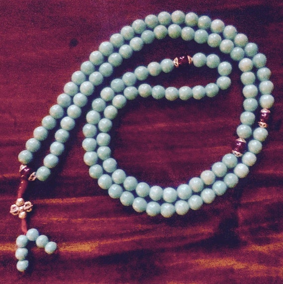 Handmade Turquoise Mala Necklace, 108 Beads (8070) - image 5
