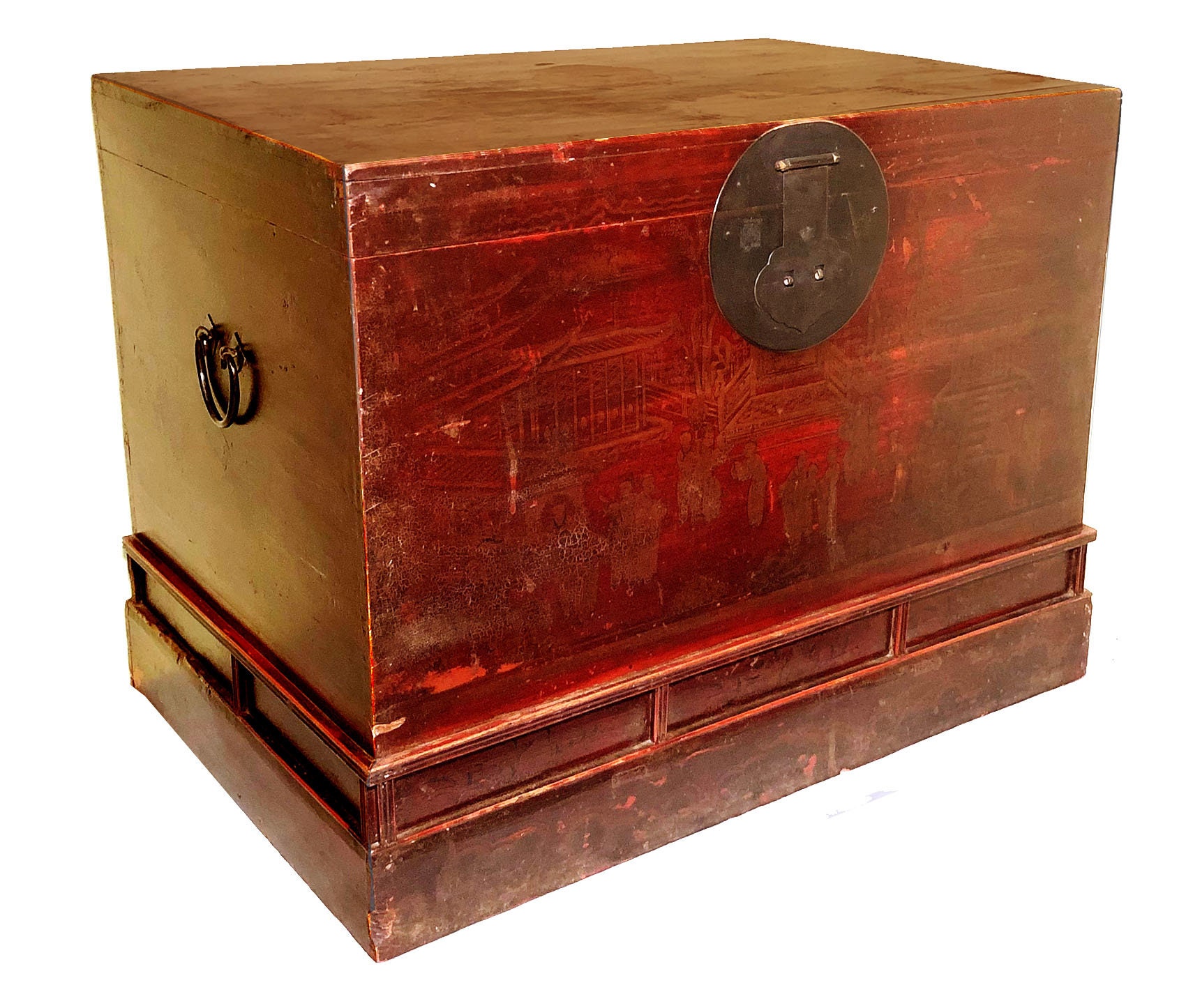 Red Lantern Hand Crafted Artisanal Black Lacquer Trunk – Ching