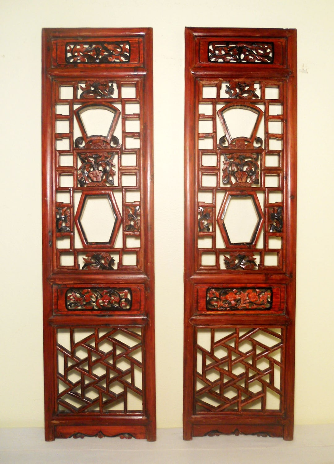 Antique Chinese Screen Panels (2830) (pair), Cunninghamia Wood; Circa ...