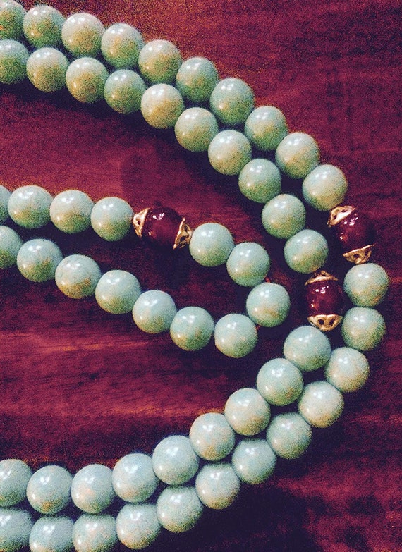 Handmade Turquoise Mala Necklace, 108 Beads (8070) - image 6