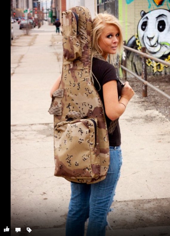 Gig Bag Camo Electric Guitar - Custom Made One Of A Kind Electric Guitar Gig Bag Cordura By Etsy