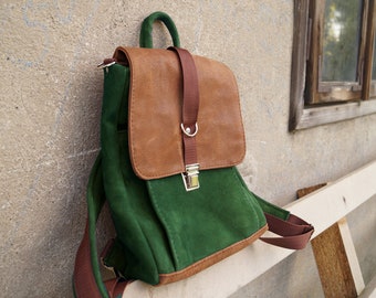 Vagabond BACKPACK green leather