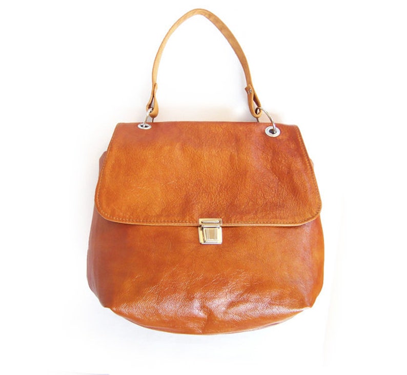 Catherine the Great caramel leather bag image 2