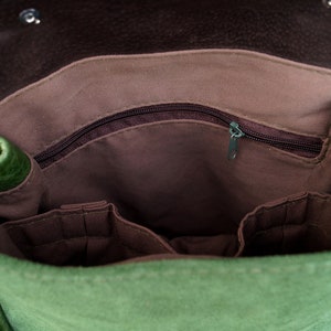 LIZBETH Backpack / Bag Natural Suede Cold Greens image 6