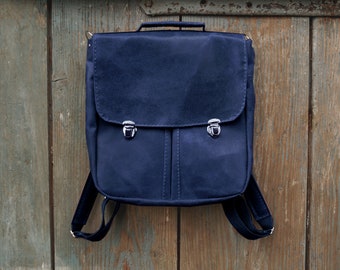 PRL Satchel/ Backpack blue leather