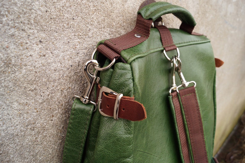 LILITH backpack / bag green leather image 8