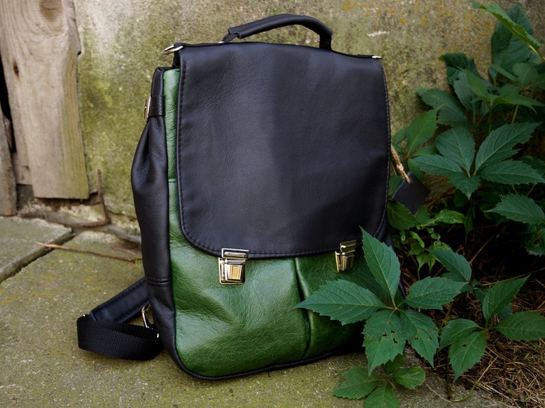 LILITH CHIMERA backpack / bag green leather image 1