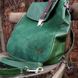 LILITH backpack / bag green leather image 2