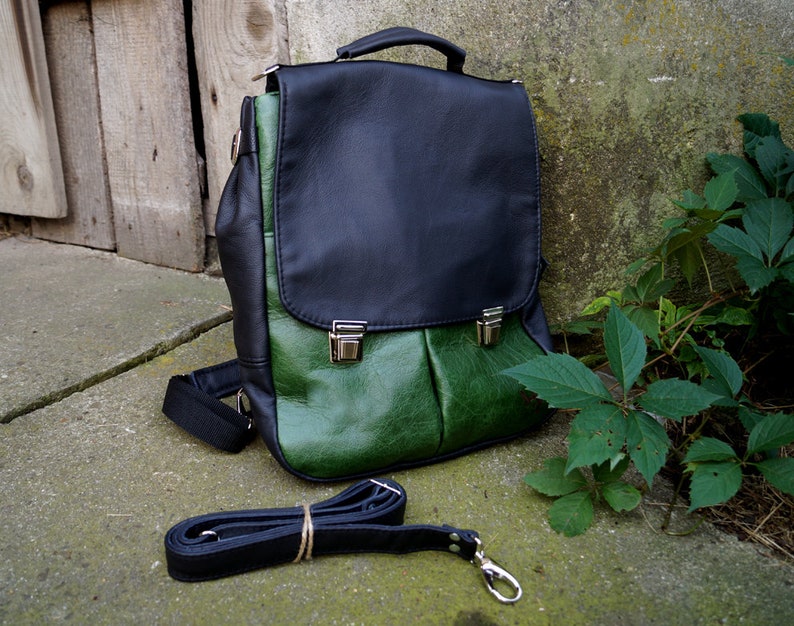 LILITH CHIMERA backpack / bag green leather image 2