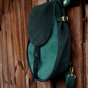 LIZBETH Backpack / Bag Natural Suede Cold Greens image 2