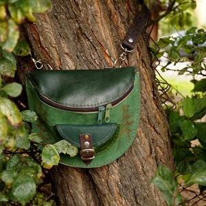 WAIST leather BAG shades of green forest fanny pack ready to go image 2