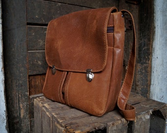 PRL satchel nut LEATHER unisex a4