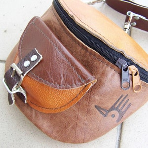 WAIST leather BAG shaseds of light brown fanny pack image 3