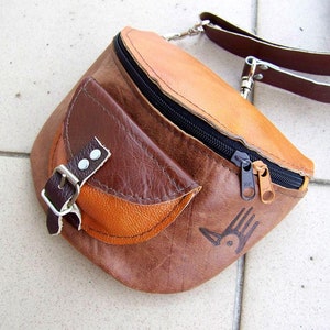 WAIST leather BAG shaseds of light brown fanny pack image 1