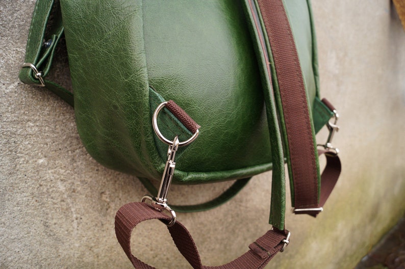 LILITH backpack / bag green leather image 7