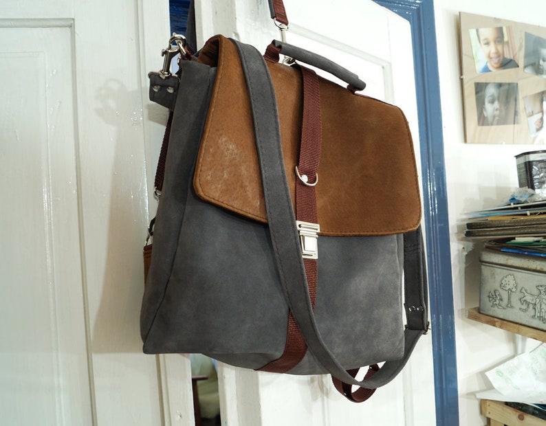 Satchel Backpack gray-brown