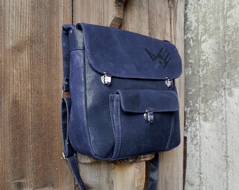 PRL Satchel AHOJ !! Blue leather