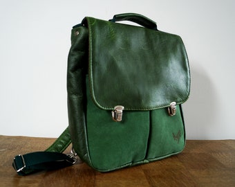 PRL Satchel/ Backpack grass green leather