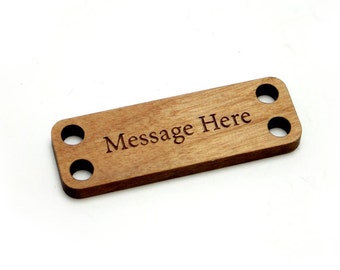 100 Personalized Wood Rectangle Tags, 1.5 x .5 Inch Custom Engraved Label