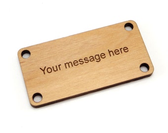 2 x 1 inch Personalized Wood Rectangle Tags, Custom Engraved Label