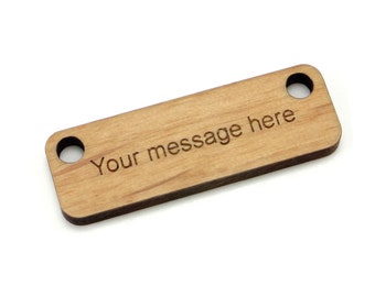 Personalized Wood Rectangle Tags, 1.5 x .5 Inch, Custom Engraved Label