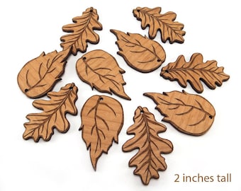 2 Inch Engraved Wood Leaf Supplies