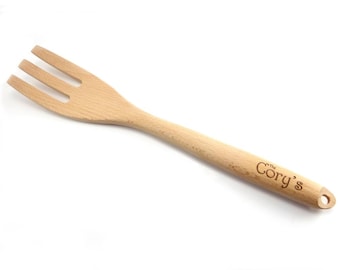 Custom, Personalized, Engraved Wood Serving Fork