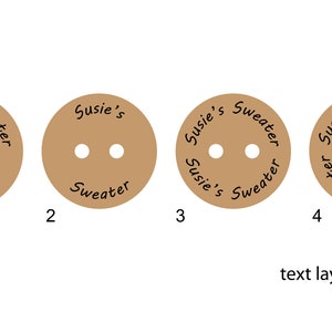 Personalized Wood Buttons 1 inch 25 mm, Custom Engraved Flat Buttons, Wood Tags image 6