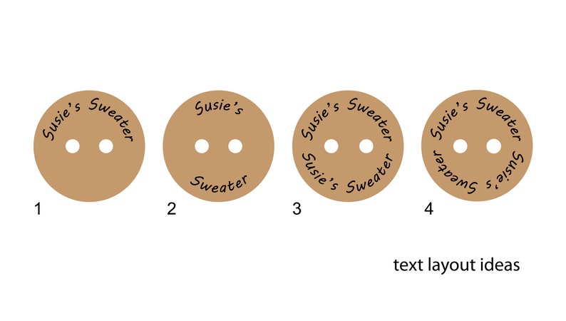 Personalized Wood Buttons 1 inch 25 mm, Custom Engraved Flat Buttons, Wood Tags image 6