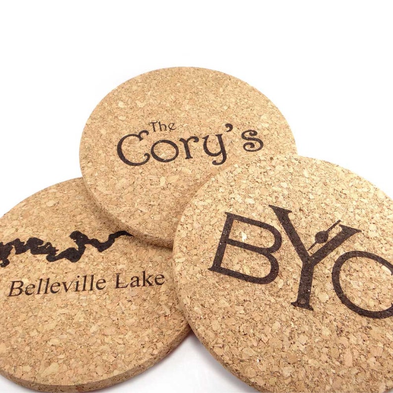 Personalized Cork Hot Pad Pot Holder Trivet Etsy