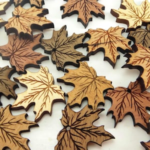 Maple Leaf Wood Charms, Wood Cutouts, Maple Tags, Fall Decor