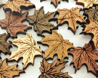 Maple Leaf Wood Charms, Wood Cutouts, Maple Tags, Fall Decor