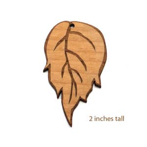 2 Inch Engraved Wood Leaf Supplies image 3