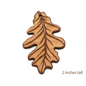2 Inch Engraved Wood Leaf Supplies image 2
