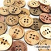 Personalized Wood Buttons 1 inch, Custom Engraved Buttons 25mm, 4 Hole Buttons 