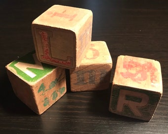 old fashioned wooden blocks