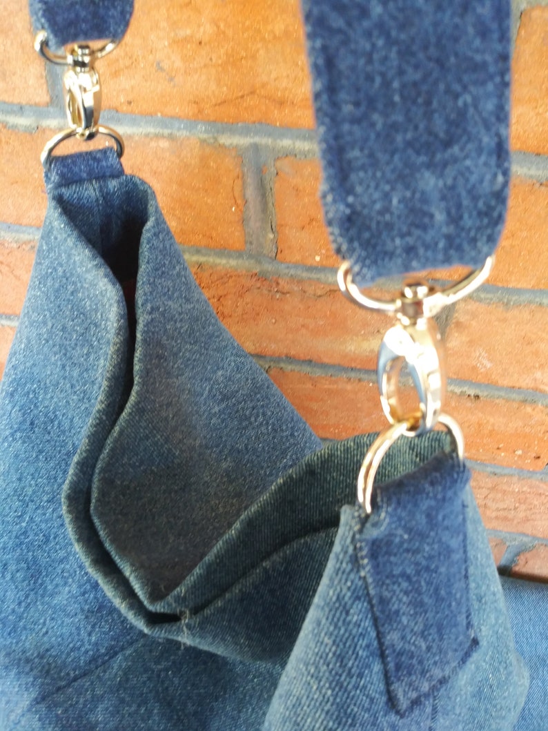 upcycled denim hobo tote
